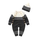 Baby strikket heldragt med hue T2709 2