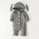 Baby strikket heldragt med ører T2670 3