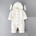 Baby strikket heldragt med ører T2670 1