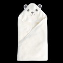 Babysvøb med hætte 80 x 80 cm Blødt fleece babyhåndklæde med ører og bamse Babytæppe til drenge og piger 2
