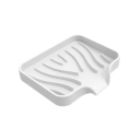 Bac à savon en silicone 10 x 12 cm, auto-drainant, antidérapant, support d'évier contre l’accumulation d'eau, accessoires de salle de bain 12