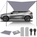Bâche solaire pour voiture bâche ombrage rectangulaire avec barres et ventouses abri pour SUV camping voyage 1