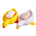 Bacia de plástico 19 x 9,6 cm em forma de pato com drenagem de água Suporte de sabonete para casa de banho Prático suporte para lavatório 1