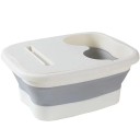 Bacia dobrável para pés com tampa 40 x 32 x 17 cm Bacia de massagem portátil para pés Balde isolado para panturrilhas PP TPR Bacia de saúde 2
