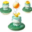Bad speelgoed voor kinderen 10.5 x 11 x 10.5 cm Drijvende roterende kikker sproeier voor in bad 6 stuks Waterdouche speelgoed 7