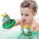 Badezimmer Spielzeug für Kinder 10,5 x 11 x 10,5 cm Schwimmender drehbarer Frosch-Sprinkler für die Badewanne 6 Stück Wasser-Duschspielzeug 6