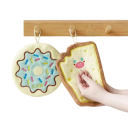 Badhandduk 19 x 18,5 cm Med donutmotiv Handduk med hängare Kökshandduk Dekorativt textil till badrum och kök 2