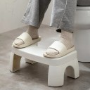 Bærbar afrundet toilettrin Slimfri plastik toiletfodstøtte Holdbar toiletpiedestal Toiletfodskammel Buet toiletskammel 39 x 22 x ​​17 cm 2