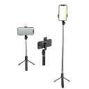 Bærbar Bluetooth Selfie-stang med lysstativ 103 cm udtrækkelig telefonholder 7,2-9,2 cm fjernbetjening iOS Android 4