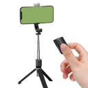 Bærbar Bluetooth Selfie-stang med lysstativ 103 cm udtrækkelig telefonholder 7,2-9,2 cm fjernbetjening iOS Android 5