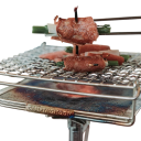 Bærbar gasgrill 16,5 x 16 x 4 cm Rustfrit stål med håndtag Camping mini grill Udendørs bordgrill til rejser picnic Sølv 7