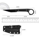 Bærbar multifunktionel udendørs lige kniv 19 cm med skede camping overlevelseskniv vandretur jagt taktisk kniv 4