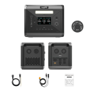 Bærbar opladestation SOLARPLAY Q2501 2400 W kapacitet 2160 Wh LiFePO4 batteri 39,1 x 31,9 x 28,5 cm sort til camping og hjemmet 2
