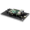 Bærbar skærm SHCHV 7" IPS touchskærm 1024 x 600 LCD HDMI til Raspberry Pi 5 / 4B / 3B+ og PC med holder 11