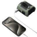 Bærbar taljeventilator 10000mAh med LED-lys Powerbank Udendørsventilator Campingventilator 9,8 x 8,6 cm 2