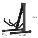 Bærbart metalguitarstativ 40×30,5×27 cm Sort foldbar holder til akustiske og elektriske guitarer Stabil støtte til spil og opbevaring 4