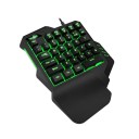 Bagbelyst gamingtastatur med én hånd 4