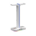 Bagbelyst hovedtelefonstativ med USB-porte 2