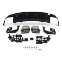 Bageste diffusor med udstødningsrør AMG stil, dobbelt udstødning, ABS plast, blank sort, til Mercedes-Benz CLA W117/C117/X117 2012–2019 2