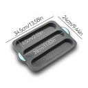 Bagetform til 3 bagetter med non-stick belægning 24 × 34,5 cm Perforeret bageplade til bagning Sort bageform til ovn 5