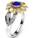 Bague en cristal pour femme en forme de fleur J3200 5