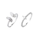 Bague femme papillon 2 pcs 1
