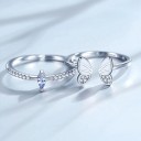 Bague femme papillon 2 pcs 3