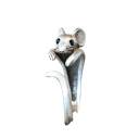 Bague ouverte pour femme souris Couleur argent antique Acier inoxydable Taille ajustable Bijou animalier pour les amoureux des animaux 2
