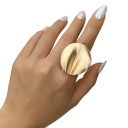 Bague ronde unique pour femme grande 3,1 x 1,7 x 3,3 cm Taille ajustable Alliage de métaux Surface irrégulière Bijou stylé 5