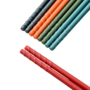 Baguettes en silicone Antidérapantes Baguettes japonaises pour sushi nouilles riz Réutilisables Ustensiles de cuisine ensemble de 5 paires 1