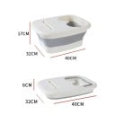 Baie de picioare pliabilă cu capac 40 x 32 x 17 cm, bazin portabil pentru masaj la picioare, găleată izolată pentru gambe, PP TPR, cadă 5