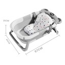 Baignoire pliable pour bébé avec thermomètre et coussin flottant doux 67 × 42 × 21 cm PP TPE coton spandex 4