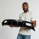 Bakre stötfångardiffusor med avgasrör 158 cm av ABS-plast, blank svart, för Mercedes-Benz A-klass W176 AMG Line och A45 2012–2018 3