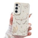Baksidan av Samsung Galaxy A36 med fjärilsmotiv Silikon Stötsäker Ram runt kameran Texturerad yta Glänsande linjer För varje dag 8