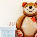 Balão de Folha 91 x 65 cm Grande Balão em Forma de Urso Decoração para Aniversários Decoração de Festa Balão Inflável de Folha 3