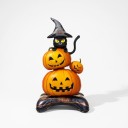 Balão de Folha em Pé Gato Preto com Chapéu de Bruxa em Abóboras Não Inflado 68 x 140 cm Laranja e Preto Decoração de Halloween 1