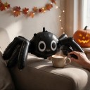 Balão Inflável de Aranha de Pé com Pernas Longas Não Inflado 146 x 59 cm Preto e Branco Decoração de Halloween para Casa e Loja 3