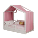 Baldacchino sopra il letto 135x420 cm in mussola traspirante lavabile a 30 °C accessorio tessile sospeso per letti per bambini 6