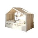 Baldachýn nad postel 135x350 cm mušelínová prodyšná látka praní 30 °C závěsný textilní doplněk pro dětskou postel 2