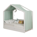 Baldachýn nad postel 135x350 cm mušelínová prodyšná látka praní 30 °C závěsný textilní doplněk pro dětskou postel 4