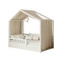 Baldachýn nad postel 135x420 cm mušelínová prodyšná látka praní 30 °C závěsný textilní doplněk pro dětskou postel 1