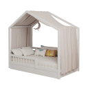 Baldachýn nad postel 135x420 cm mušelínová prodyšná látka praní 30 °C závěsný textilní doplněk pro dětskou postel 3