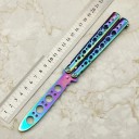 Balisong coltello farfalla da allenamento 22 cm Lama smussata Coltello sicuro per la pratica di trucchi Coltello farfalla pieghevole in acciaio per principianti e avanzati 2
