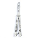 Balisong nôž motýlik tréningový 22 cm Tupá čepeľ Bezpečný nôž pre nácvik trikov Oceľový skladací motýlik pre začiatočníkov i pokročilých tréning 5