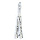 Balisong nůž motýlek tréninkový 22 cm Tupá čepel Bezpečný nůž pro nácvik triků Ocelový skládací motýlek pro začátečníky i pokročilé 4