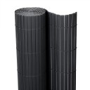 Balkonová clona pro soukromí z tvrdého PVC rozměr 300 x 160 cm odolná proti UV a povětrnosti černá na zábradlí balkonu i plot 1