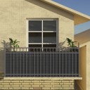 Balkonová clona pro soukromí z tvrdého PVC rozměr 300 x 160 cm odolná proti UV a povětrnosti černá na zábradlí balkonu i plot 4