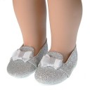 Ballerine con fiocco sulla punta per bambola 43 cm Scarpe festive per vestiti Calzature in PU Pelle Dimensioni 8 x 4 cm Per giocare e cambiare 2