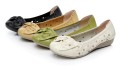 Ballerines en cuir pour femmes avec nœud et cœurs J2376 2