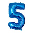 Ballon d'anniversaire bleu avec le chiffre 80 cm 6